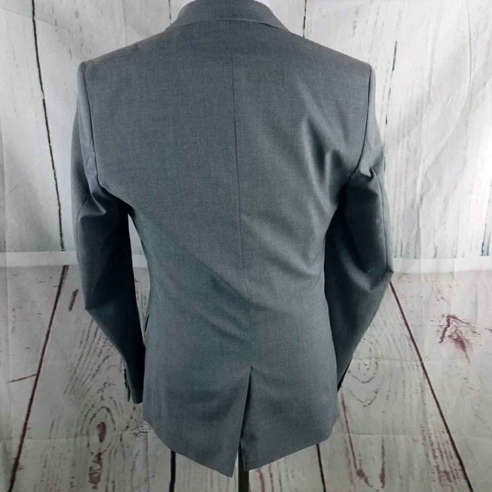 H&M Slim Fit 40R 2 Button Gray Suit Blazer Sport Coat